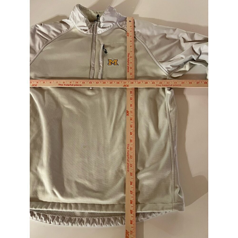 Vintage NIKE GOLF Y2K beige half-zip fleece-lined Michigan Wolverines pullover L - Picture 6 of 10